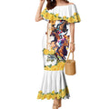 Melbourne Cup Australia Mermaid Dress Horse Racing Horseshoe Mix Yellow Roses LT14