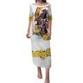 Melbourne Cup Australia Puletasi Horse Racing Horseshoe Mix Yellow Roses LT14