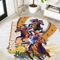 Melbourne Cup Australia Round Carpet Horse Racing Horseshoe Mix Yellow Roses LT14