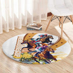 Melbourne Cup Australia Round Carpet Horse Racing Horseshoe Mix Yellow Roses LT14