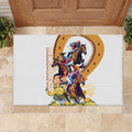Melbourne Cup Australia Rubber Doormat Horse Racing Horseshoe Mix Yellow Roses LT14