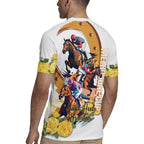 Melbourne Cup Australia Rugby Jersey Horse Racing Horseshoe Mix Yellow Roses LT14