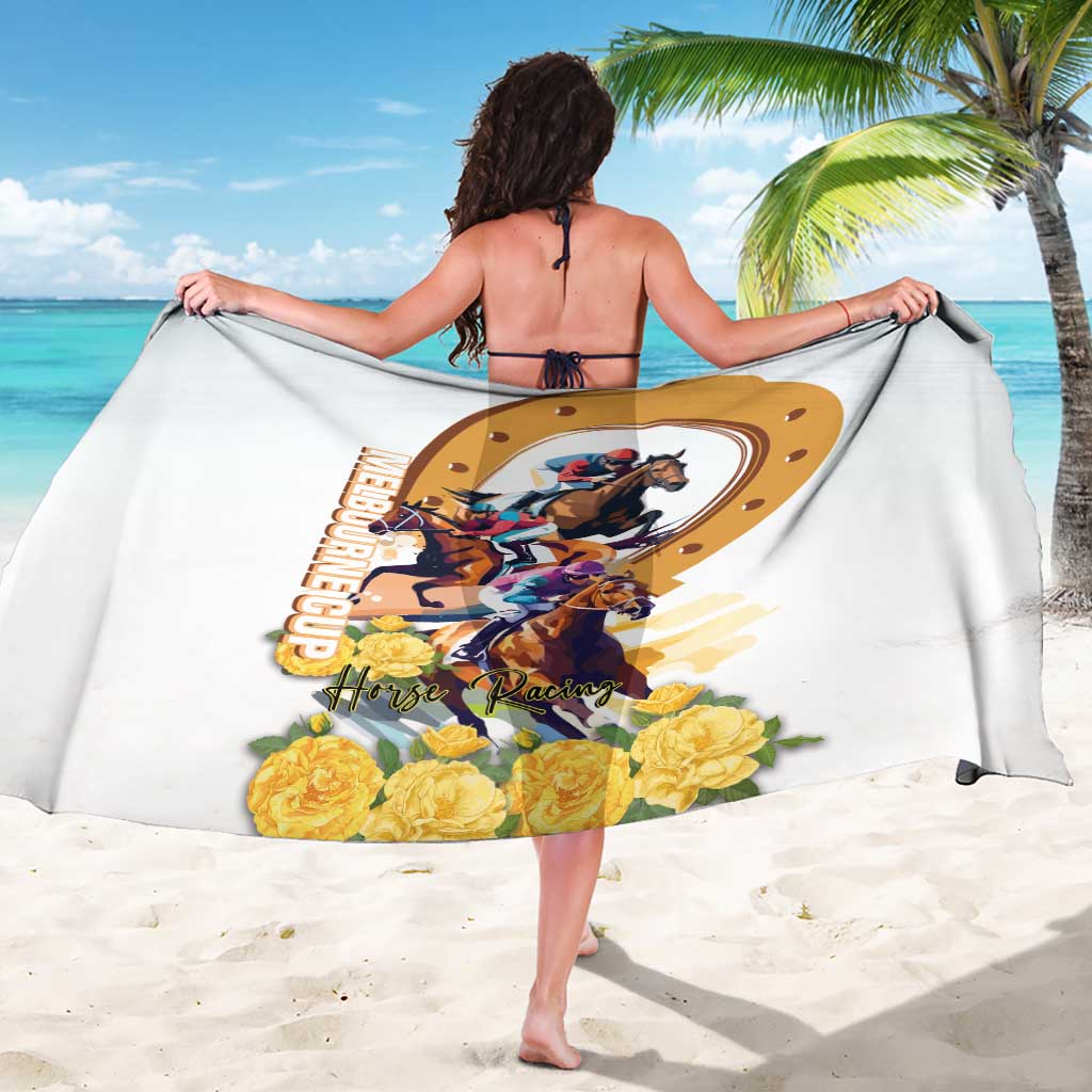 Melbourne Cup Australia Sarong Horse Racing Horseshoe Mix Yellow Roses LT14
