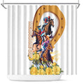 Melbourne Cup Australia Shower Curtain Horse Racing Horseshoe Mix Yellow Roses LT14