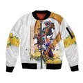 Melbourne Cup Australia Sleeve Zip Bomber Jacket Horse Racing Horseshoe Mix Yellow Roses LT14