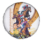 Melbourne Cup Australia Spare Tire Cover Horse Racing Horseshoe Mix Yellow Roses LT14