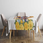 Melbourne Cup Australia Tablecloth Horse Racing Horseshoe Mix Yellow Roses LT14