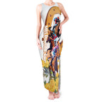 Melbourne Cup Australia Tank Maxi Dress Horse Racing Horseshoe Mix Yellow Roses LT14
