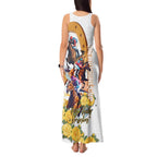 Melbourne Cup Australia Tank Maxi Dress Horse Racing Horseshoe Mix Yellow Roses LT14