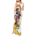 Melbourne Cup Australia Tank Maxi Dress Horse Racing Horseshoe Mix Yellow Roses LT14