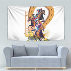 Melbourne Cup Australia Tapestry Horse Racing Horseshoe Mix Yellow Roses LT14