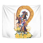 Melbourne Cup Australia Tapestry Horse Racing Horseshoe Mix Yellow Roses LT14