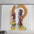 Melbourne Cup Australia Window Curtain Horse Racing Horseshoe Mix Yellow Roses LT14