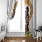 Melbourne Cup Australia Window Curtain Horse Racing Horseshoe Mix Yellow Roses LT14