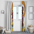 Melbourne Cup Australia Window Curtain Horse Racing Horseshoe Mix Yellow Roses LT14