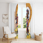Melbourne Cup Australia Window Curtain Horse Racing Horseshoe Mix Yellow Roses LT14