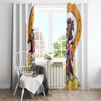 Melbourne Cup Australia Window Curtain Horse Racing Horseshoe Mix Yellow Roses LT14