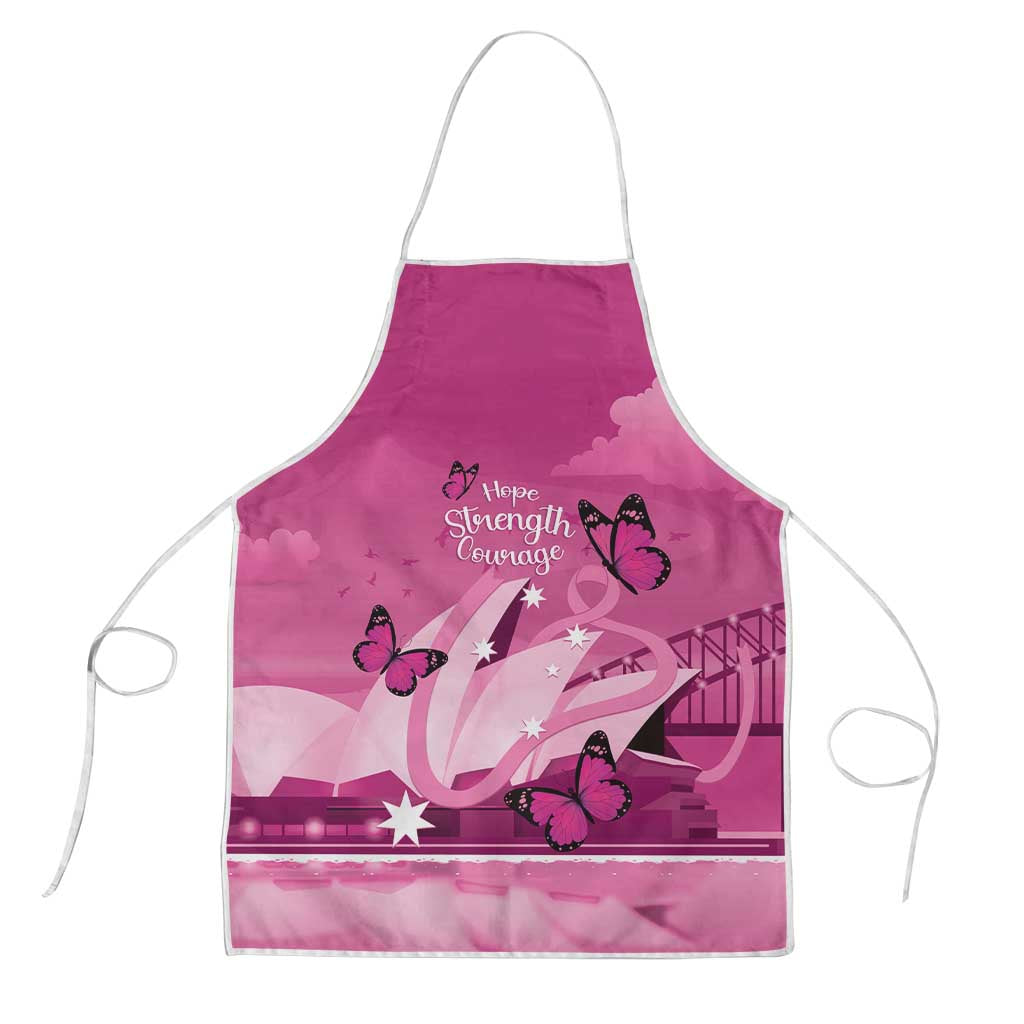 Australia Breast Cancer Awareness Apron Sydney Opera House Butterfly Pink Ribbon - Aussie Hoodie
