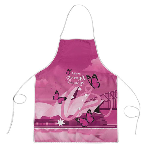 Australia Breast Cancer Awareness Apron Sydney Opera House Butterfly Pink Ribbon - Aussie Hoodie