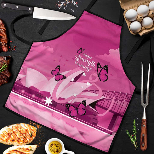 Australia Breast Cancer Awareness Apron Sydney Opera House Butterfly Pink Ribbon - Aussie Hoodie