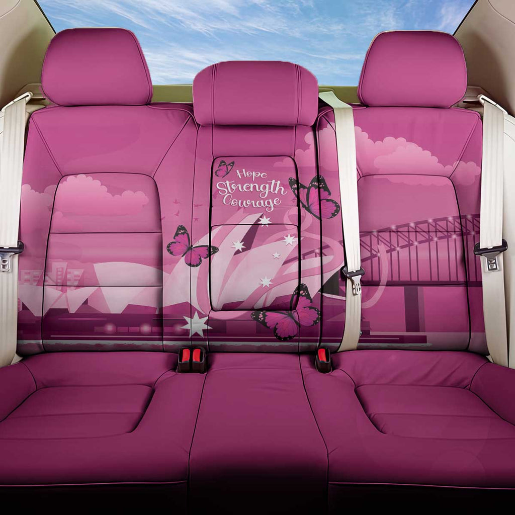 Australia Breast Cancer Awareness Back Car Seat Cover Sydney Opera House Butterfly Pink Ribbon - Aussie Hoodie