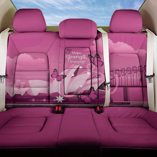 Australia Breast Cancer Awareness Back Car Seat Cover Sydney Opera House Butterfly Pink Ribbon - Aussie Hoodie