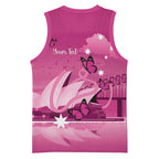 Personalised Australia Breast Cancer Awareness Basketball Jersey Sydney Opera House Butterfly Pink Ribbon - Aussie Hoodie