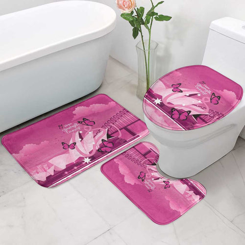 Australia Breast Cancer Awareness Bathroom Set Sydney Opera House Butterfly Pink Ribbon - Aussie Hoodie