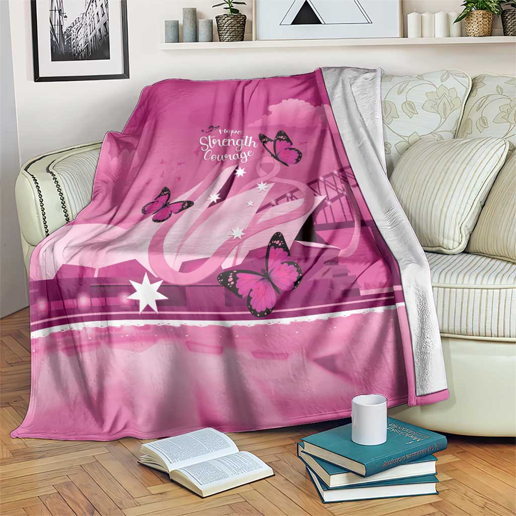 Australia Breast Cancer Awareness Blanket Sydney Opera House Butterfly Pink Ribbon - Aussie Hoodie
