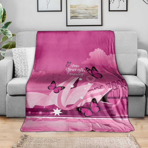 Australia Breast Cancer Awareness Blanket Sydney Opera House Butterfly Pink Ribbon - Aussie Hoodie