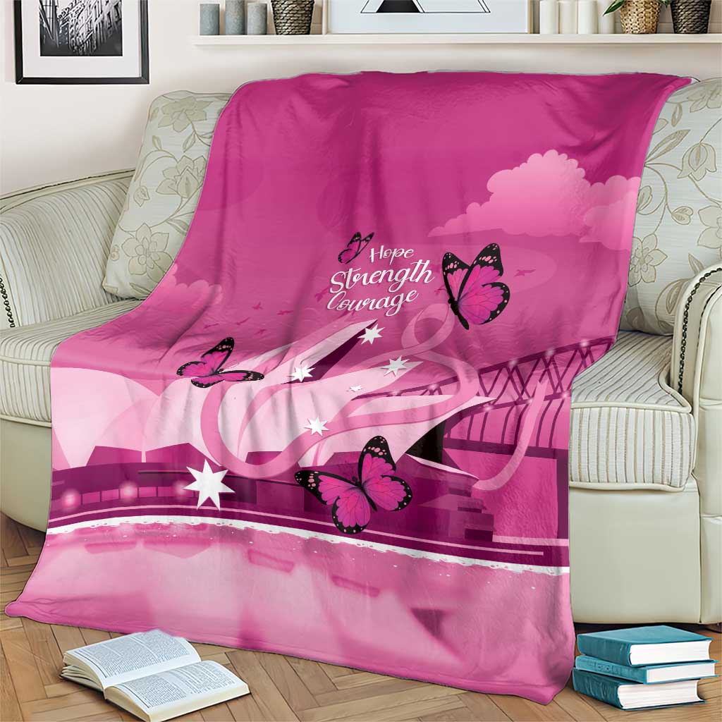 Australia Breast Cancer Awareness Blanket Sydney Opera House Butterfly Pink Ribbon - Aussie Hoodie