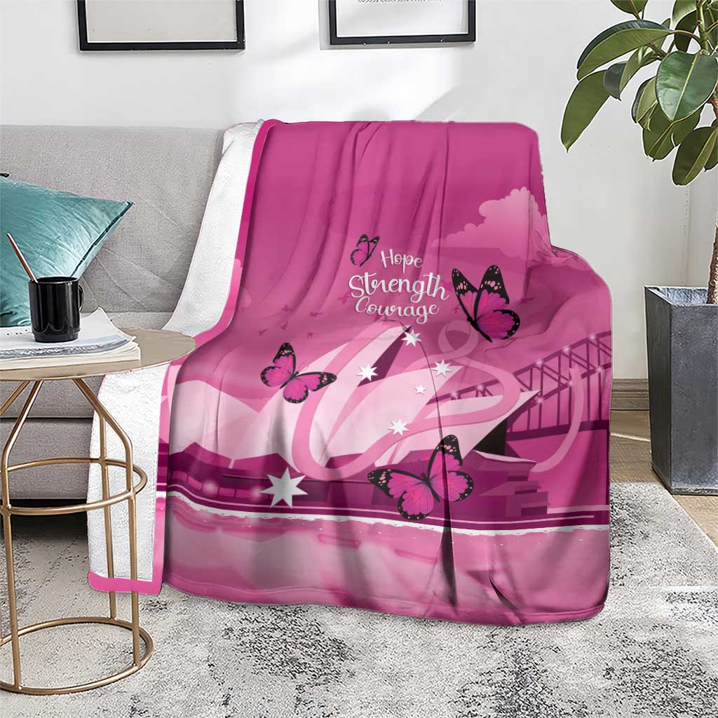 Australia Breast Cancer Awareness Blanket Sydney Opera House Butterfly Pink Ribbon - Aussie Hoodie