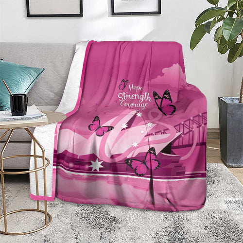 Australia Breast Cancer Awareness Blanket Sydney Opera House Butterfly Pink Ribbon - Aussie Hoodie