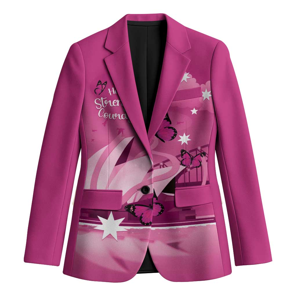 Personalised Australia Breast Cancer Awareness Blazer Sydney Opera House Butterfly Pink Ribbon - Aussie Hoodie