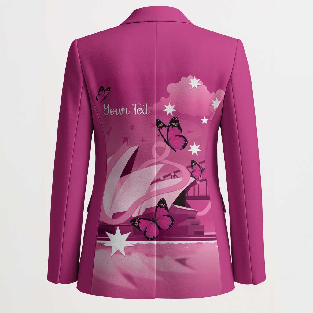 Personalised Australia Breast Cancer Awareness Blazer Sydney Opera House Butterfly Pink Ribbon - Aussie Hoodie