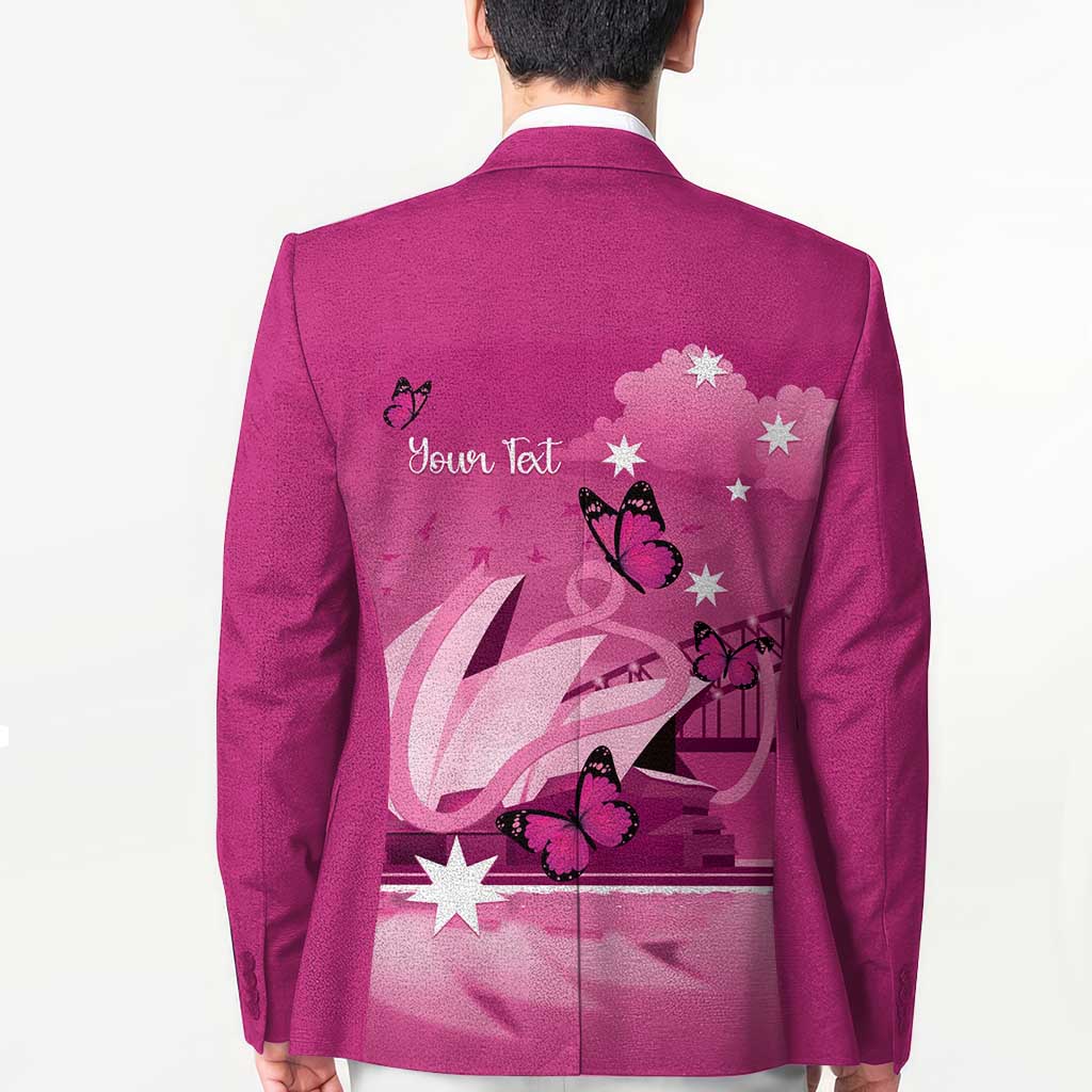 Personalised Australia Breast Cancer Awareness Blazer Sydney Opera House Butterfly Pink Ribbon - Aussie Hoodie