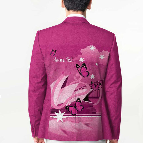 Personalised Australia Breast Cancer Awareness Blazer Sydney Opera House Butterfly Pink Ribbon - Aussie Hoodie