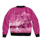 Personalised Australia Breast Cancer Awareness Bomber Jacket Sydney Opera House Butterfly Pink Ribbon - Aussie Hoodie