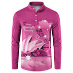 Personalised Australia Breast Cancer Awareness Button Sweatshirt Sydney Opera House Butterfly Pink Ribbon - Aussie Hoodie