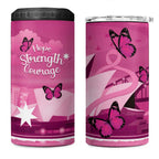 Australia Breast Cancer Awareness 4 in 1 Can Cooler Tumbler Sydney Opera House Butterfly Pink Ribbon - Aussie Hoodie