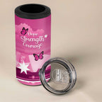 Australia Breast Cancer Awareness 4 in 1 Can Cooler Tumbler Sydney Opera House Butterfly Pink Ribbon - Aussie Hoodie