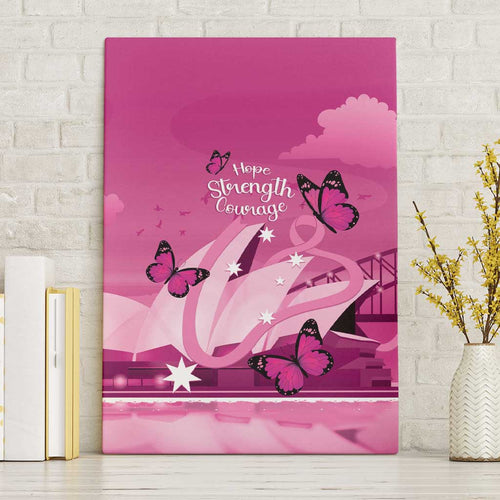 Australia Breast Cancer Awareness Canvas Wall Art Sydney Opera House Butterfly Pink Ribbon - Aussie Hoodie