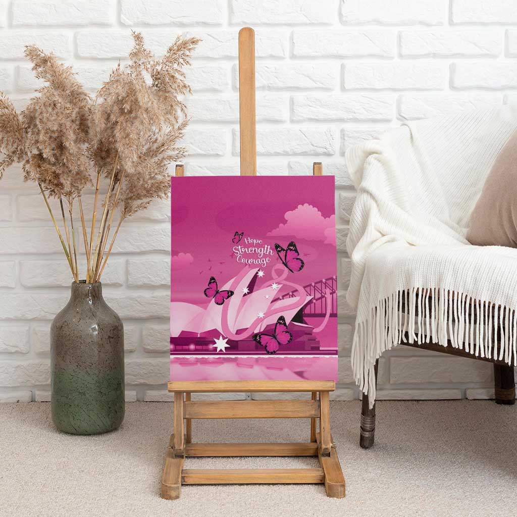 Australia Breast Cancer Awareness Canvas Wall Art Sydney Opera House Butterfly Pink Ribbon - Aussie Hoodie