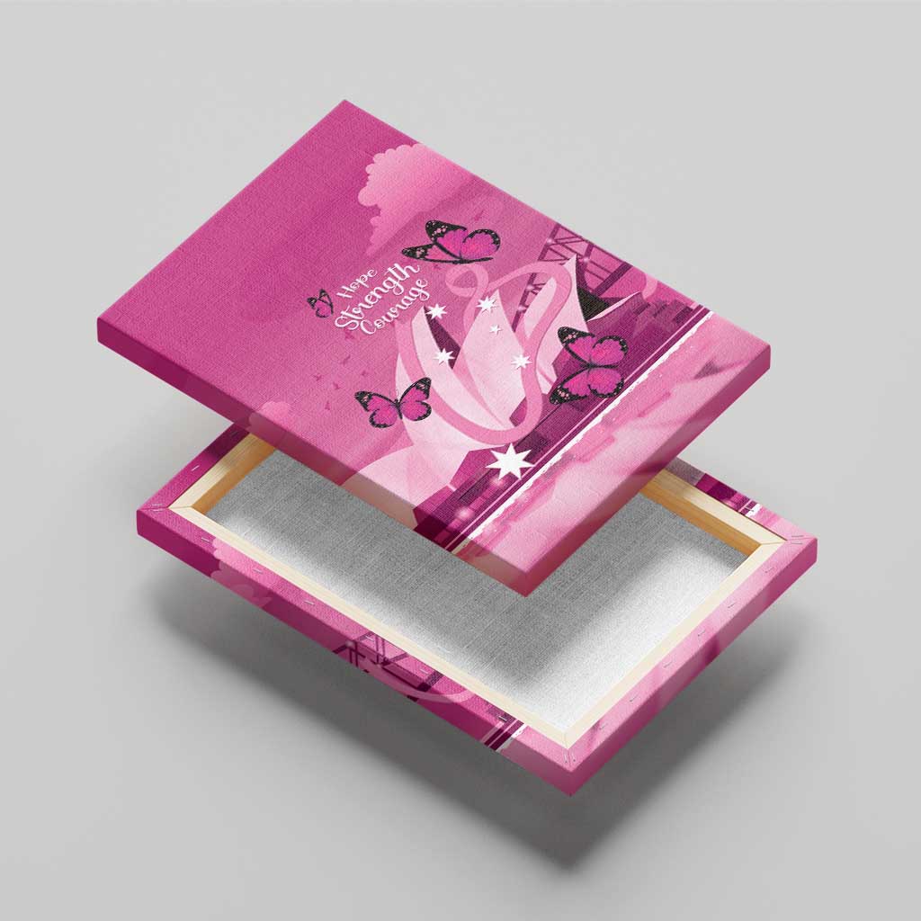 Australia Breast Cancer Awareness Canvas Wall Art Sydney Opera House Butterfly Pink Ribbon - Aussie Hoodie