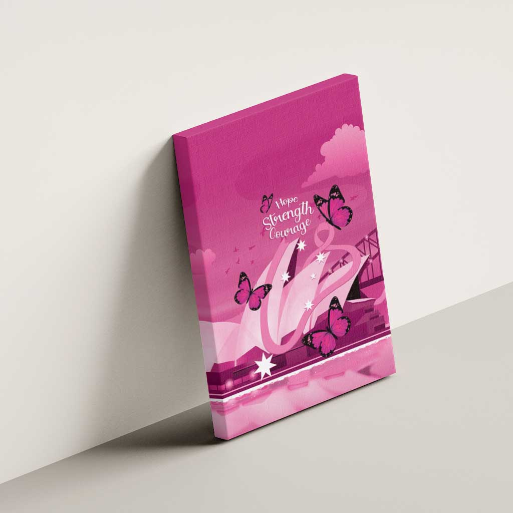 Australia Breast Cancer Awareness Canvas Wall Art Sydney Opera House Butterfly Pink Ribbon - Aussie Hoodie