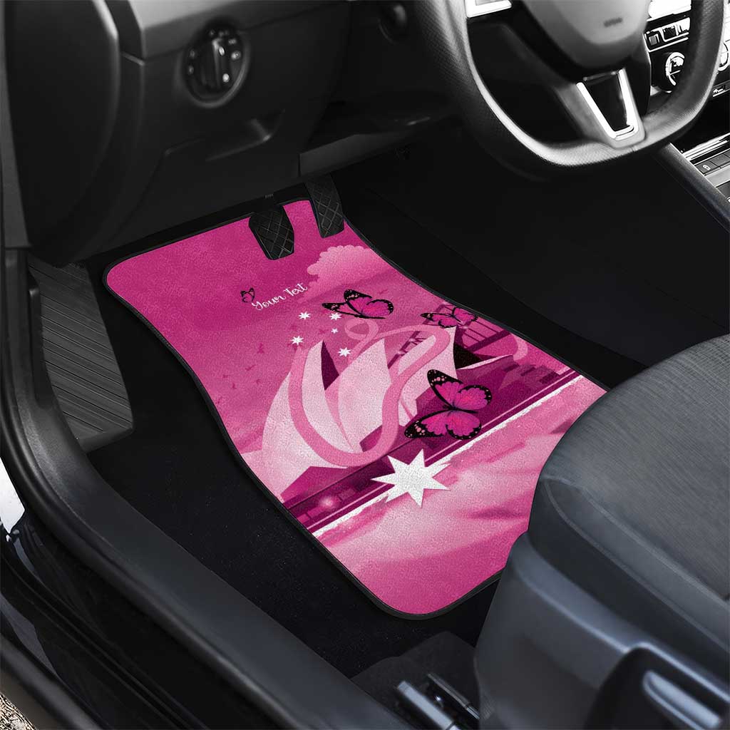 Personalised Australia Breast Cancer Awareness Car Mats Sydney Opera House Butterfly Pink Ribbon - Aussie Hoodie