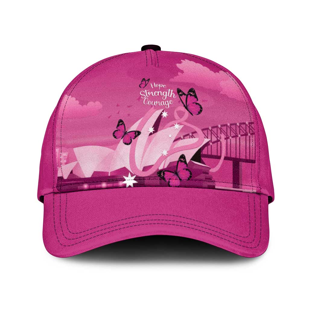 Australia Breast Cancer Awareness Classic Cap Sydney Opera House Butterfly Pink Ribbon - Aussie Hoodie