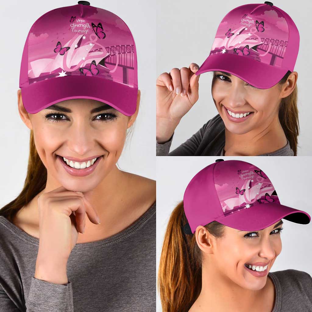 Australia Breast Cancer Awareness Classic Cap Sydney Opera House Butterfly Pink Ribbon - Aussie Hoodie
