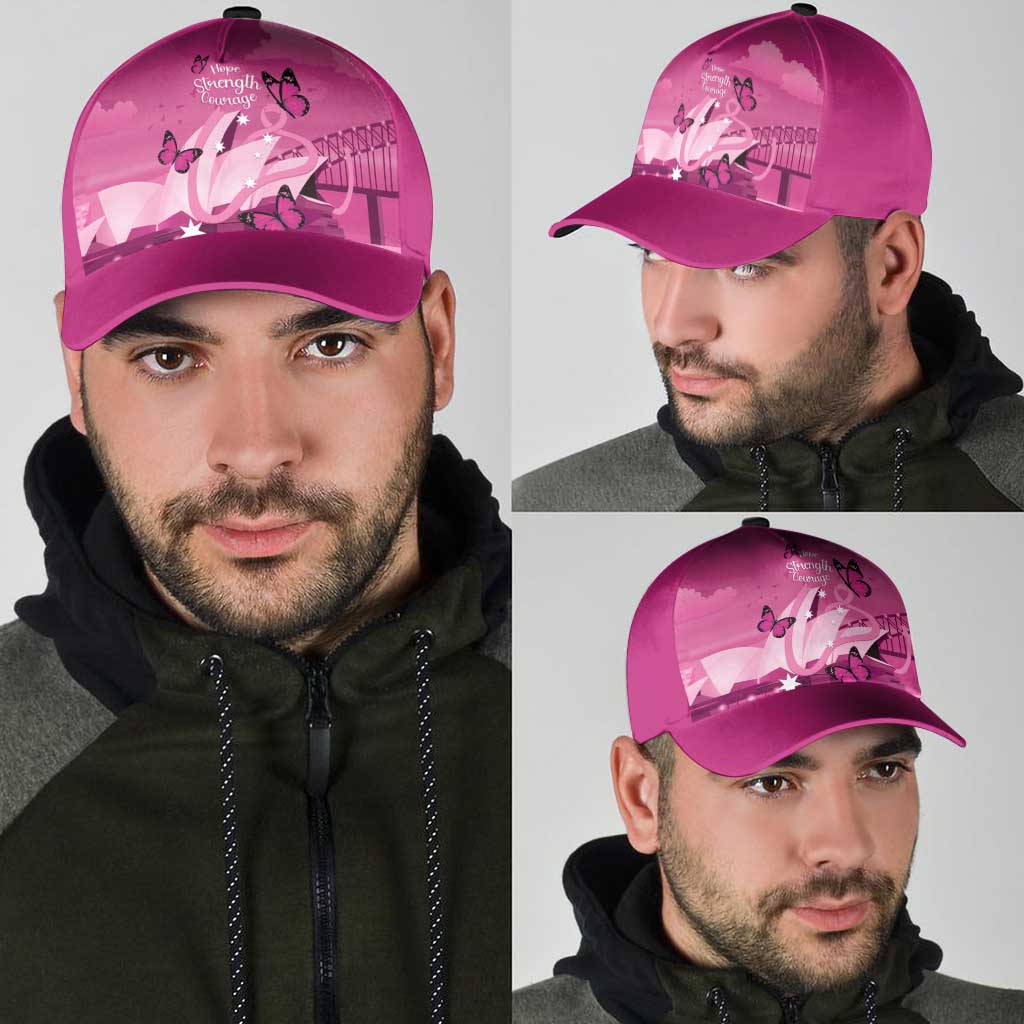 Australia Breast Cancer Awareness Classic Cap Sydney Opera House Butterfly Pink Ribbon - Aussie Hoodie