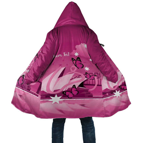 Personalised Australia Breast Cancer Awareness Cloak Sydney Opera House Butterfly Pink Ribbon - Aussie Hoodie
